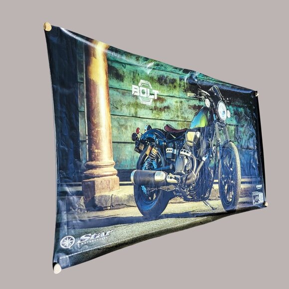 Yamaha Star Motorcycle Bolt R-Spec Vinyl Banner Dealer Garage Shop Sign 8'x4' - Picture 7 of 16